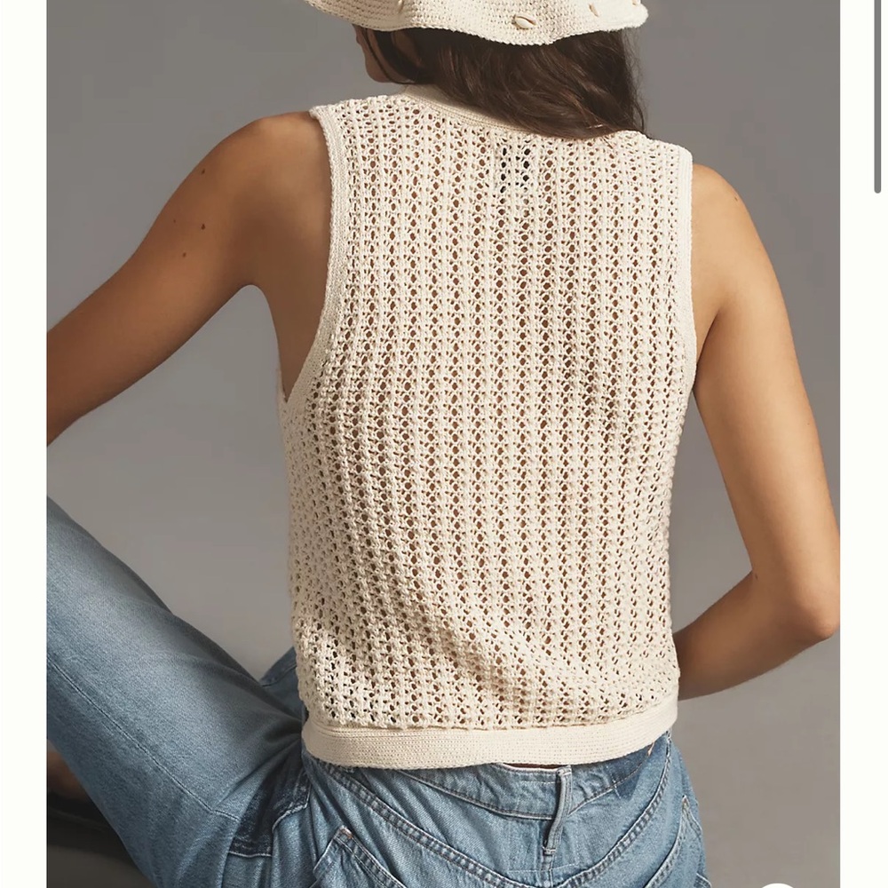 Maeve Anthropologie Knit Crochet Boho Festival Coastal Size Large - Picture 2 of 6